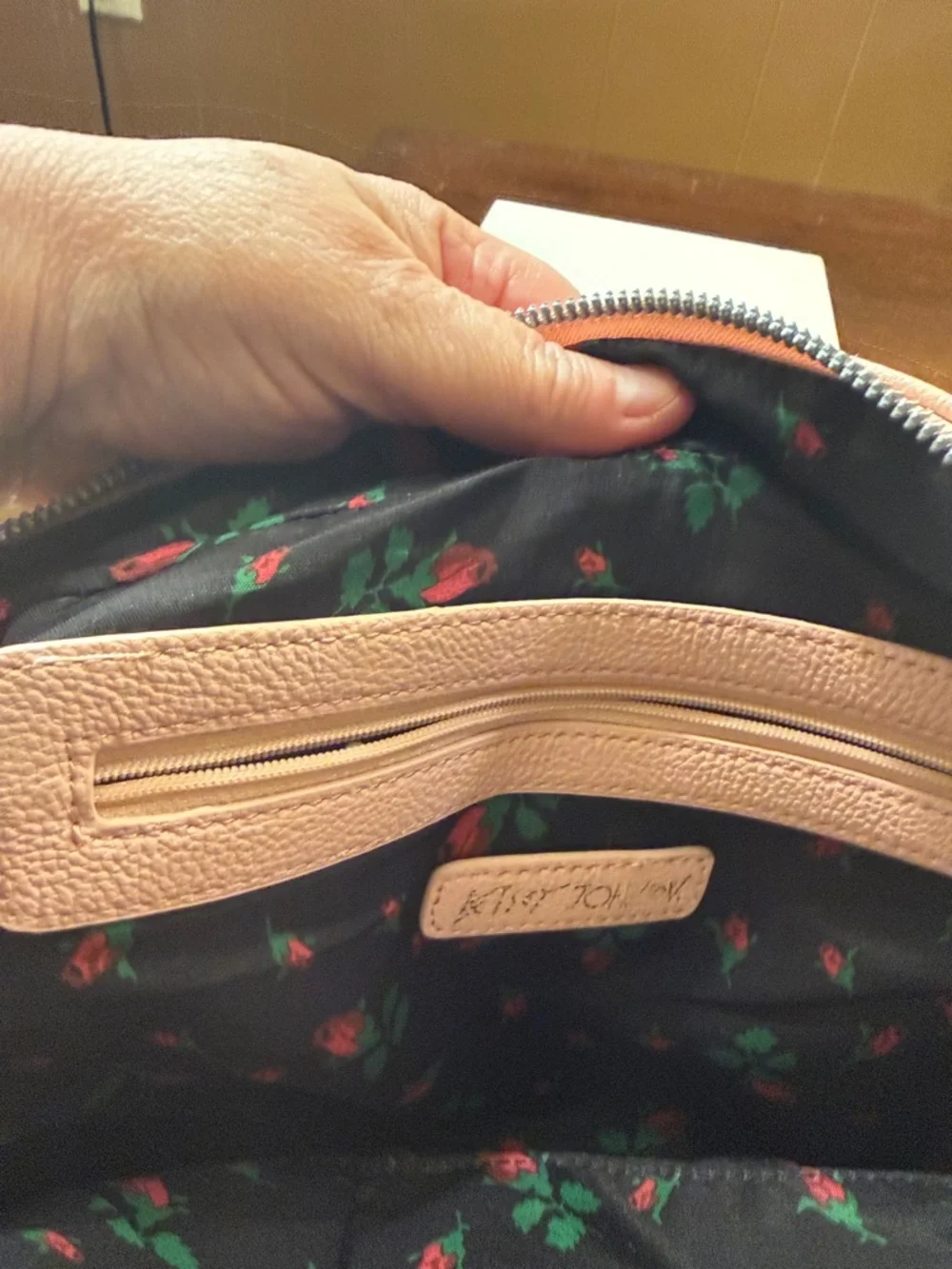 Betsey Johnson Quilted Heart Baby Pink Makeup Wristlet Bag